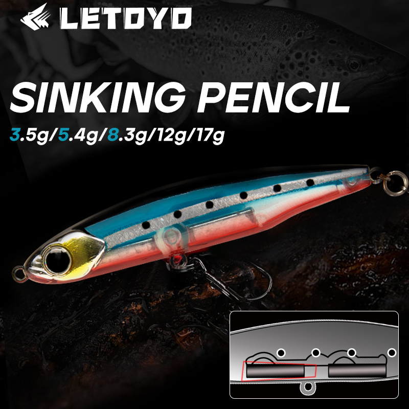 Fishing Lure Swimbait - LETOYO Sinking Pencil 17g 12g-3.5g Artificial