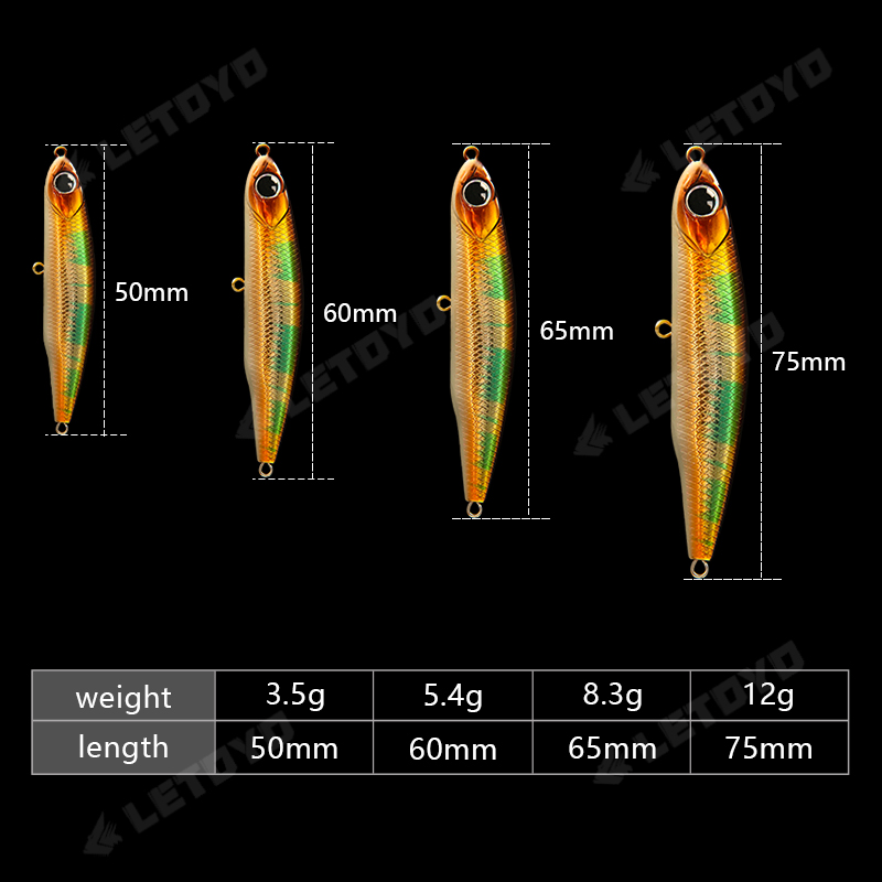 LETOYO Sinking Pencil 17g 12g- - Fishing Lure Swimbait 评论和价格