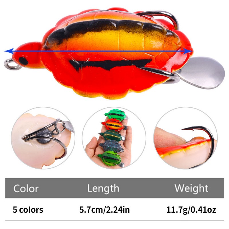 5pcs Turtle Shape Frog Lure So - Fishing Lure Blade Bait 评论和价格