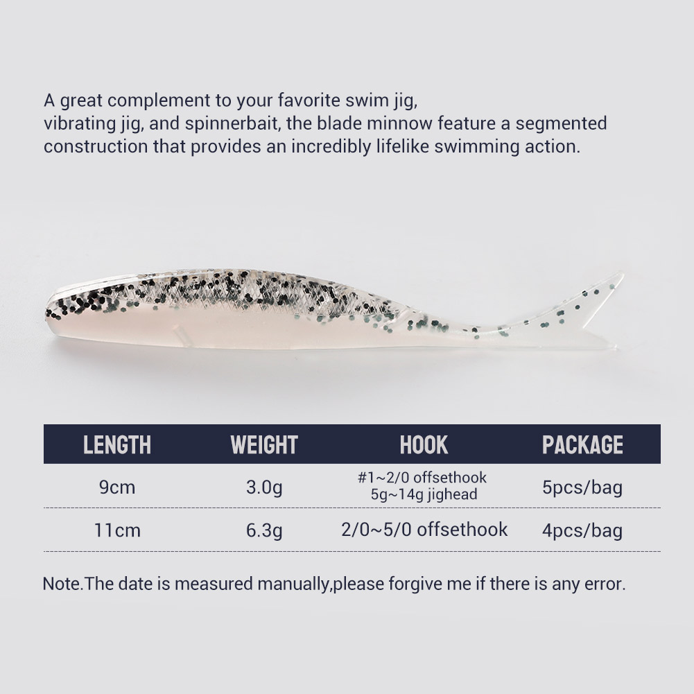 NOEBY Soft Lure Blade Minnow 9 - Fishing Lure Blade Bait 评论和价格