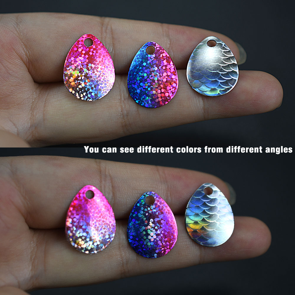 6Pcs Iridescent Fish Scale Spo - Fishing Lure Blade Bait 评论和价格